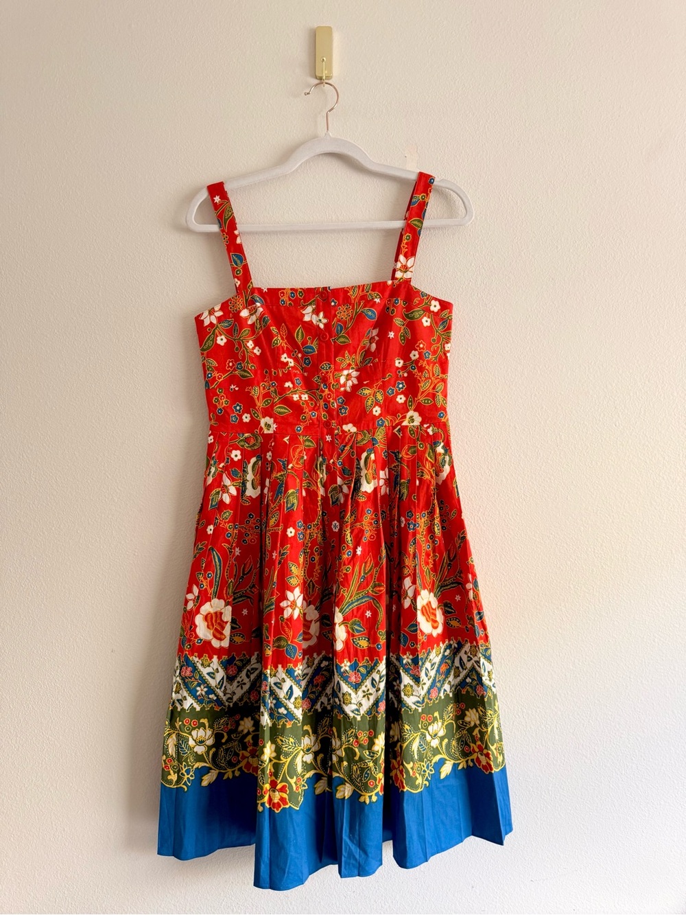 TORY BURCH Fernanda Samba Batik Floral Pleated Dress Size 2